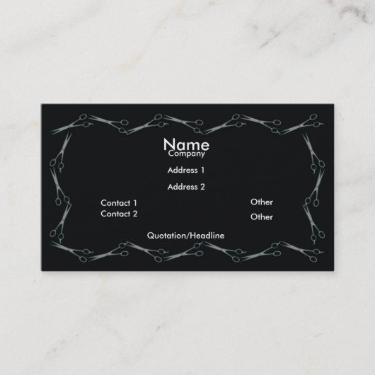 Scheren Visitenkarte (Vorderseite)