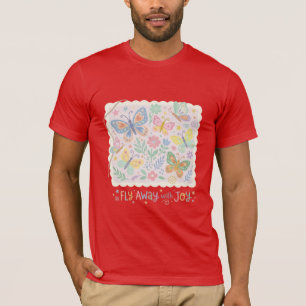 Scherenhafte Flaumigkeit: Pastell-Blockdruck-Schme T-Shirt