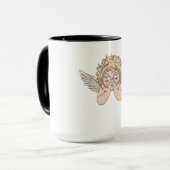 Scherenhafte Traumlandschaft Cherub mit Herz Tasse (Vorderseite Links)