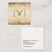 Scherenhalterung / Vintage Textur Quadratische Visitenkarte (Vorne/Hinten)