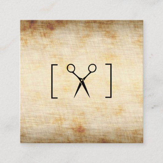 Scherenhalterung / Vintage Textur Quadratische Visitenkarte (Vorderseite)