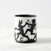 Scherenschnitte antike Postkarten-Fee-Häschen Tasse (Zentrum)