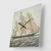 Scherer-Schiff, fliegende Wolke Quadratische Wanduhr (Winkel)