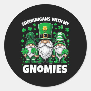 Scherereien mit meinen Gnomies Süßer Gnom St. Patr Runder Aufkleber