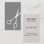Scherfriseur-/-Cosmetologist-Visitenkarte (grau) Visitenkarte (Vorne/Hinten)