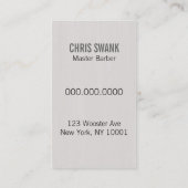 Scherfriseur-/-Cosmetologist-Visitenkarte (grau) Visitenkarte (Rückseite)