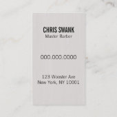 Scherfriseur-/-Cosmetologist-Visitenkarte (grau) Visitenkarte (Rückseite)