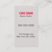 Scherfriseur-/-Cosmetologist-Visitenkarte (rot) Visitenkarte (Rückseite)