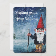 Scherkhaft pfeifender Weihnachts-Gnom ohne Foto