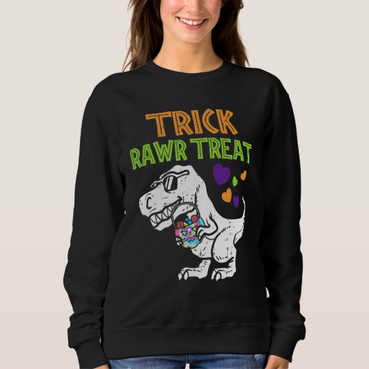 Scherz Brülle Behandle Dinosaurier Trex Kleinkind Sweatshirt (Vorderseite)