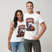 Scherz oder Lehre Schattenfigur Kürbis Spukhaus T-Shirt (Unisex)