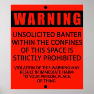 SCHERZ WARNING_RED POSTER