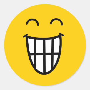 Scherzen um Gesicht Runder Aufkleber