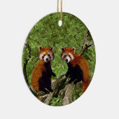 Scherzende rote Pandas Keramikornament (Rechts)