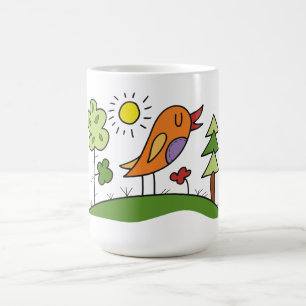 Scherzhafter zwitschernder Vogel Kaffeetasse