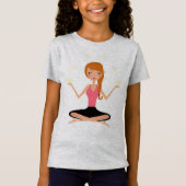 Scherzt Designer-T - Shirtgrau mit Yoga asana T-Shirt (Vorderseite)
