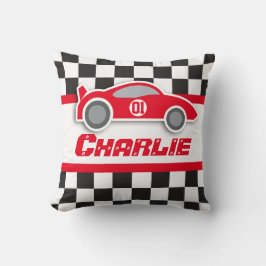 Scherzt Flaggen-Namenkissen des Autos helles rotes Kissen