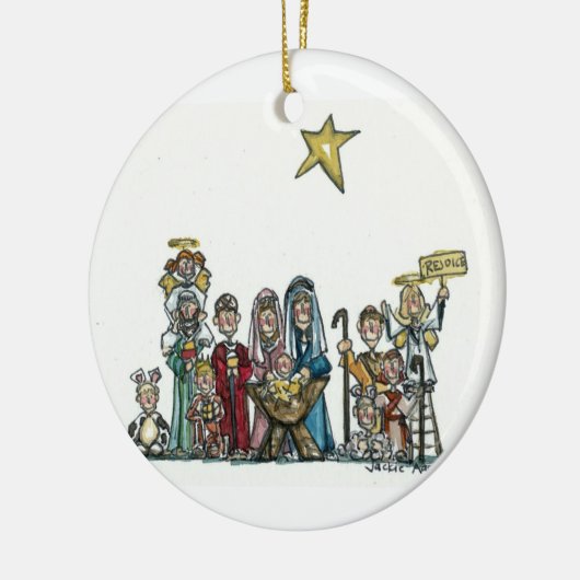 scherzt Geburt Christisszene Keramik Ornament (Links)