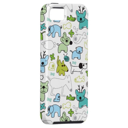 scherzt Tierhintergrundmuster Case-Mate iPhone Hülle (Rückseite/rechts)