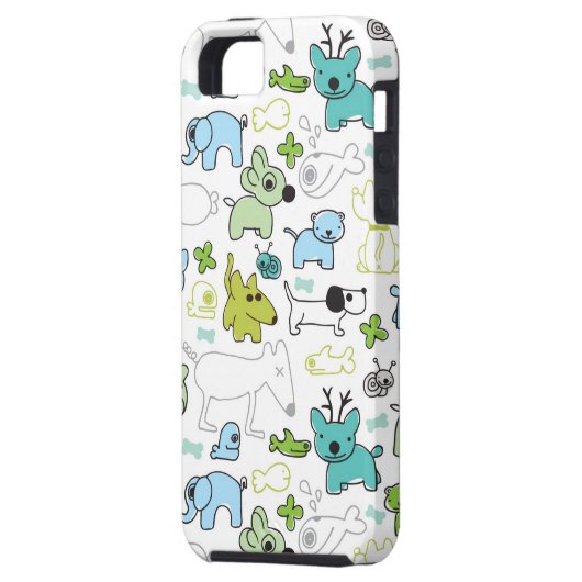 scherzt Tierhintergrundmuster Case-Mate iPhone Hülle (Rückseite Links)