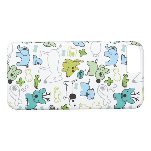 scherzt Tierhintergrundmuster Case-Mate iPhone Hülle (Rückseite (Horizontal))