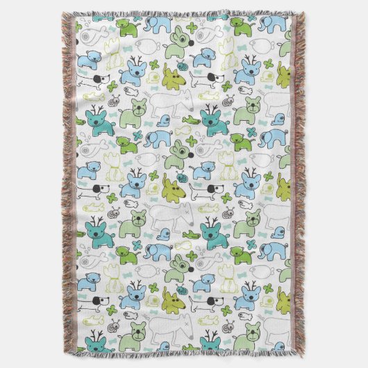 scherzt Tierhintergrundmuster Decke (Vorderseite Vertikal)