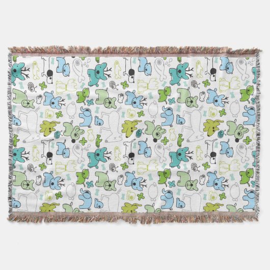 scherzt Tierhintergrundmuster Decke (Vorderseite)
