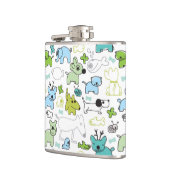 scherzt Tierhintergrundmuster Flachmann (Links)