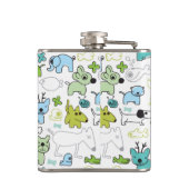 scherzt Tierhintergrundmuster Flachmann (Rückseite)