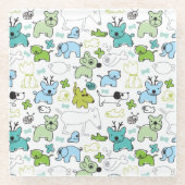 scherzt Tierhintergrundmuster Glasuntersetzer (Vorderseite)