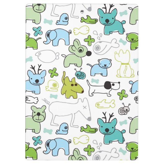 scherzt Tierhintergrundmuster Klemmbrett (Rückseite)