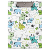 scherzt Tierhintergrundmuster Klemmbrett (Vorderseite)