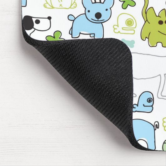 scherzt Tierhintergrundmuster Mousepad (Ecke)