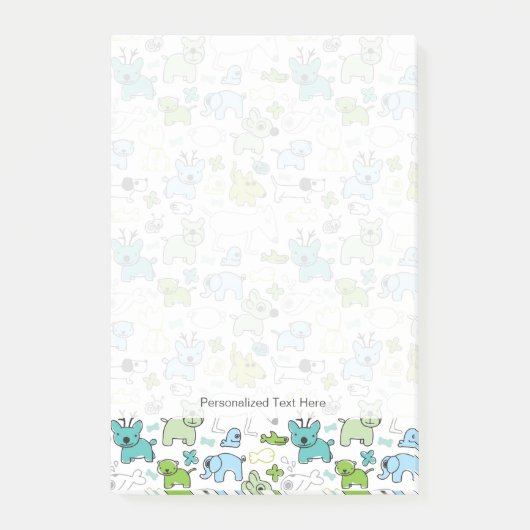 scherzt Tierhintergrundmuster Post-it Klebezettel (Vorderseite)