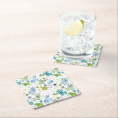 scherzt Tierhintergrundmuster Rechteckiger Pappuntersetzer (Vor Ort)