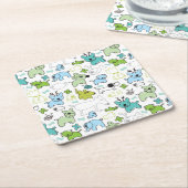 scherzt Tierhintergrundmuster Rechteckiger Pappuntersetzer (angewinkelt)