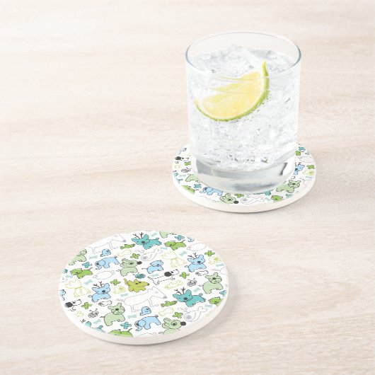 scherzt Tierhintergrundmuster Sandstein Untersetzer (Seite)