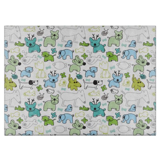 scherzt Tierhintergrundmuster Schneidebrett (Vorderseite)
