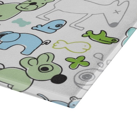 scherzt Tierhintergrundmuster Schneidebrett (Ecke)