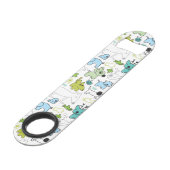 scherzt Tierhintergrundmuster Speedflaschenöffner (Rückseite Schrägansicht)