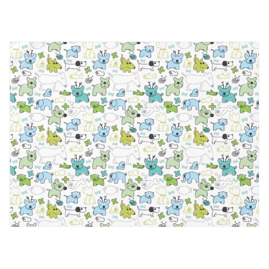 scherzt Tierhintergrundmuster Tischdecke (Vorderseite (Horizontal))