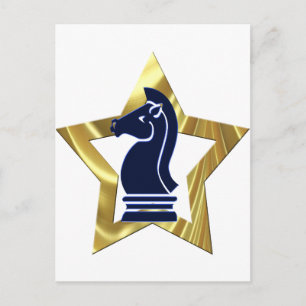 Schess Gold Star Rook Postkarte