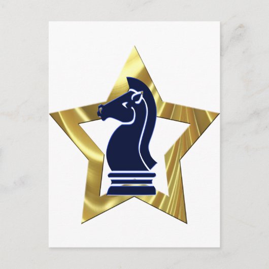 Schess Gold Star Rook Postkarte (Vorderseite)