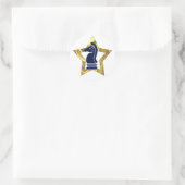 Schess Gold Star Rook Runder Aufkleber (Tasche)