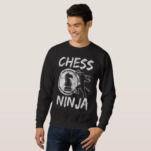 Schess Ninja Sprichwort Sweatshirt (Vorne ganz)