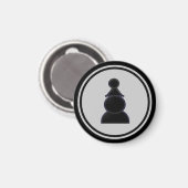 Schess Piece Black Pawn Magnet (Vorderseite/Rückseite)