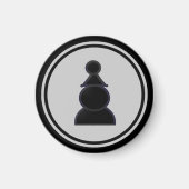 Schess Piece Black Pawn Magnet (Vorne)