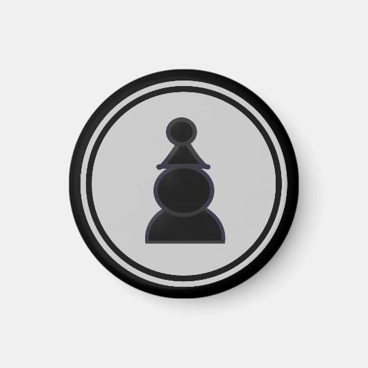 Schess Piece Black Pawn Magnet (Vorne)