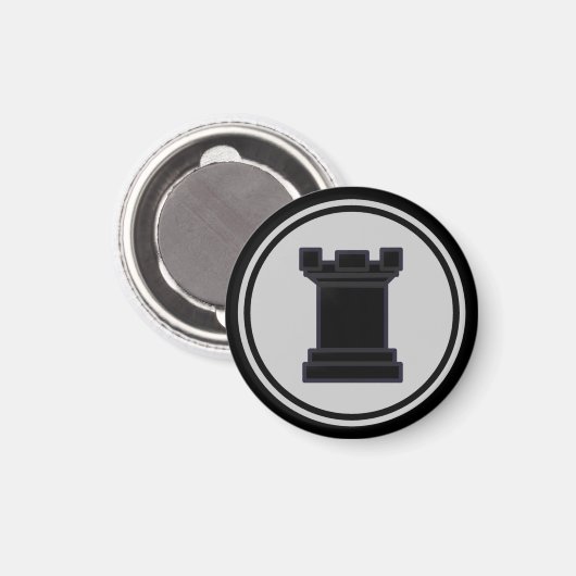 Schess Piece Black Rook Magnet (Vorderseite/Rückseite)