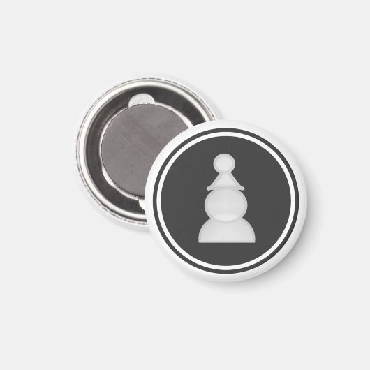 Schess Piece White Pawn Magnet (Vorderseite/Rückseite)